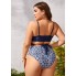  Жіночий купальник Tankini FS Lily Plus Size 0XL (50-52) Топ+плавки Синій (6966)