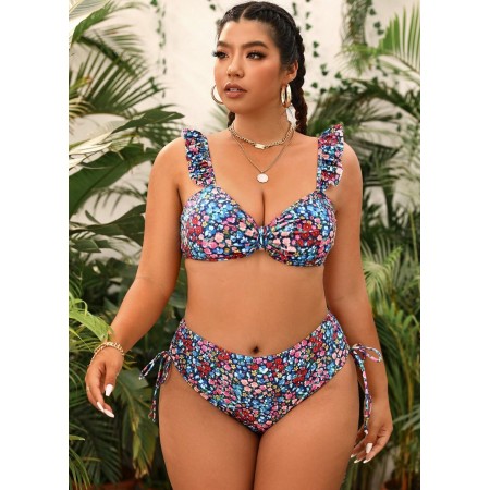  Жіночий купальник Tankini FS Five Plus Size 1XL (52-54) Топ+плавки Комбінований (6962)