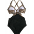 Суцільний купальник FS Leopard Front Twist Cutout Monokini М Чорний (8217)