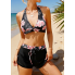  Жіночий купальник FS Tankini Yonique Women's Plus Size М Floral Print Чорний (8192)