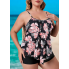  Жіночий купальник FS Tankini Yonique Women's Plus Size XXL Floral Print Чорний (8194)