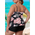  Жіночий купальник FS Tankini Yonique Women's Plus Size XXL Floral Print Чорний (8194)