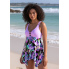  Жіночий купальник-сукня FS Tankini Plus Size 4XL Floral Print Ліловий (8181)