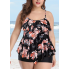  Жіночий купальник FS Tankini Yonique Women's Plus Size XXL Floral Print Чорний (8194)