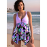  Жіночий купальник-сукня FS Tankini Plus Size 4XL Floral Print Ліловий (8181)