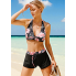  Жіночий купальник FS Tankini Yonique Women's Plus Size М Floral Print Чорний (8192)