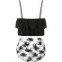 Жіночий роздільний купальник FS Bikini Set Ruffle High Waist із топом-воланом XL Чорний (9036)