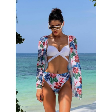 Женский раздельный купальник-тройка FS Swimsuit Sets XL Белый (9294) Женский раздельный купальник-тройка FS Swimsuit Sets XL Белый (9294)