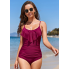 Купальник суцільний FS Jelly Tummy Control Swimsuiti L Бордовий (9129)