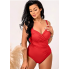  Жіночий купальник FS Hanna Plus Size 46 з коригуючим ефектом Червоний (9403)