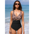 Суцільний купальник Cupshe Leopard Print Cutout Tummy Control М Чорний (9144)