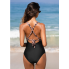 Суцільний купальник Cupshe Leopard Print Cutout Tummy Control М Чорний (9144)