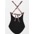 Суцільний купальник Cupshe Leopard Print Cutout Tummy Control М Чорний (9144)