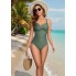  Жіночий суцільний купальник Cupshe Bikini Set S Оливковий (9857)