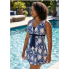  Жіночий суцільний купальник FS Plus Size Floral Print XL Темно-синій (9151)