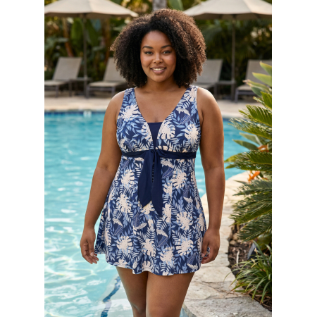 Женский слитный купальник FS Plus Size Floral Print XL Темно-синий (9151) Женский слитный купальник FS Plus Size Floral Print XL Темно-синий (9151)