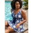  Жіночий суцільний купальник FS Plus Size Floral Print XL Темно-синій (9151)