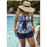  Жіночий суцільний купальник FS Plus Size Floral Print XL Темно-синій (9151)