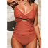  Жіночий суцільний купальник Cupshe Cherry Red Tummy Control S Теракотовий (9168)