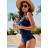 Жіночий купальник танкіні роздільний FS Tankini Women Set Triangle Thong М з ефектом утяжки Синій (9170)