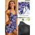 Суцільний купальник-сукня FS SHEKINI Women's Elegant XL з ефектом утяжки Синій (9172)