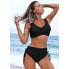 Жіночий купальник FS Bikini Swimsuit Drawstring L Чорний (9177)
