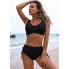 Жіночий купальник FS Bikini Swimsuit Drawstring L Чорний (9177)