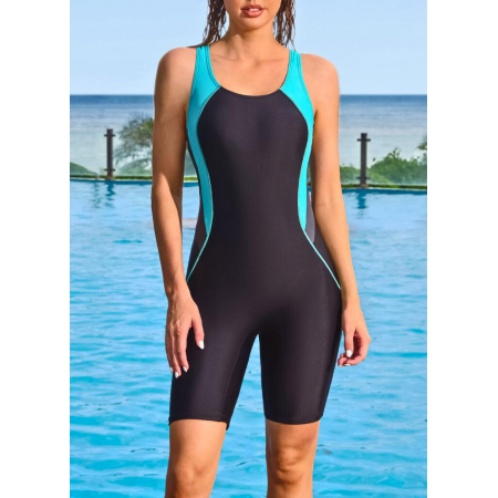 Спортивный Женский купальник-комбинезон FS CharmLeaks Sports Swimming XL Комбинезон для плавания Черный (9178)