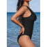  Жіночий суцільний купальник Cupshe Bikini Set XL Чорний (9229)