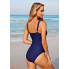 Суцільний купальник FS Swimwear Tummy Control XL з ефектом утяжки Синий (9218)