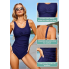 Суцільний купальник FS Swimwear Tummy Control XL з ефектом утяжки Синий (9218)