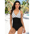 Купальник суцільний FS Tummy Control Swimsuiti S Чорно-білий (9226)