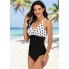 Купальник суцільний FS Tummy Control Swimsuiti S Чорно-білий (9226)
