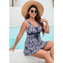  Жіночий суцільний купальник-сукня FS Swimsuit Retro М Темно-синій (9232)