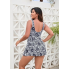 Жіночий суцільний купальник-сукня FS Swimsuit Retro М Темно-синій (9232)