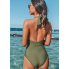  Жіночий суцільний купальник FS Halter Tummy Control L Оливковий (9234)