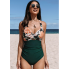 Суцільний купальник Cupshe Floral Cutout Tummy Control XL Зелений (9235)