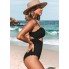 Суцільний купальник Cupshe Knotted Scalloped L Чорний (9939)