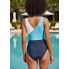 Cуцільний купальник Cupshe Swimsuit Wrap Block Tie Side Bathing Suit L Блакитний (9956)