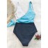 Cуцільний купальник Cupshe Swimsuit Wrap Block Tie Side Bathing Suit L Блакитний (9956)
