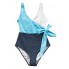 Cуцільний купальник Cupshe Swimsuit Wrap Block Tie Side Bathing Suit L Блакитний (9956)