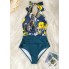  Жіночий суцільний купальник FS Halter Tummy Control М Морської хвилі (9596)
