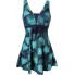  Жіночий суцільний купальник-сукня FS Ecupper Plus Size М Зелений (9651)