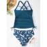Жіночий купальник танкіні роздільний FS Aria Tankini Top S з ефектом утяжки Синій (9763)