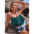 Жіночий роздільний купальник FS Bikini Set Ruffle High Waist із топом-воланом L Зелений (9613)