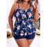  Жіночий купальник FS Swimsuits With Shorts Plus Size 3XL Floral Print Синій (9502)