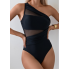 Жіночий суцільний купальник FS Bikini на одне плече S Чорний (9530)