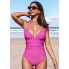  Жіночий суцільний купальник Cupshe Seaside Holiday Double L Рожевий (9533)