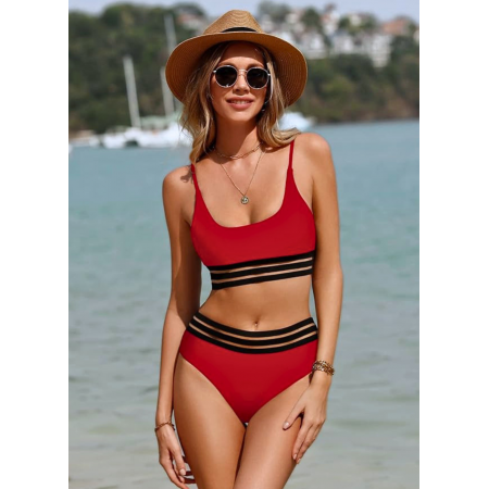  Жіночий купальник FS Trim Women Bikini Set S Червоний (9560)