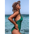  Жіночий суцільний купальник Cupshe V Neck Tummy Control М Зелений (9576)